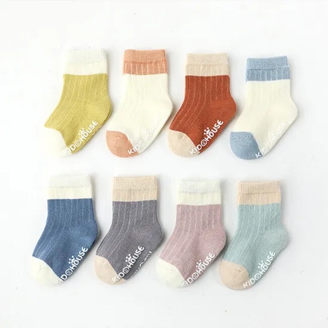 Little Baby Low-Cut Ruffled Cuffs High-Knee Non-Slip Thick Wool Socks with Non-Slip Clips