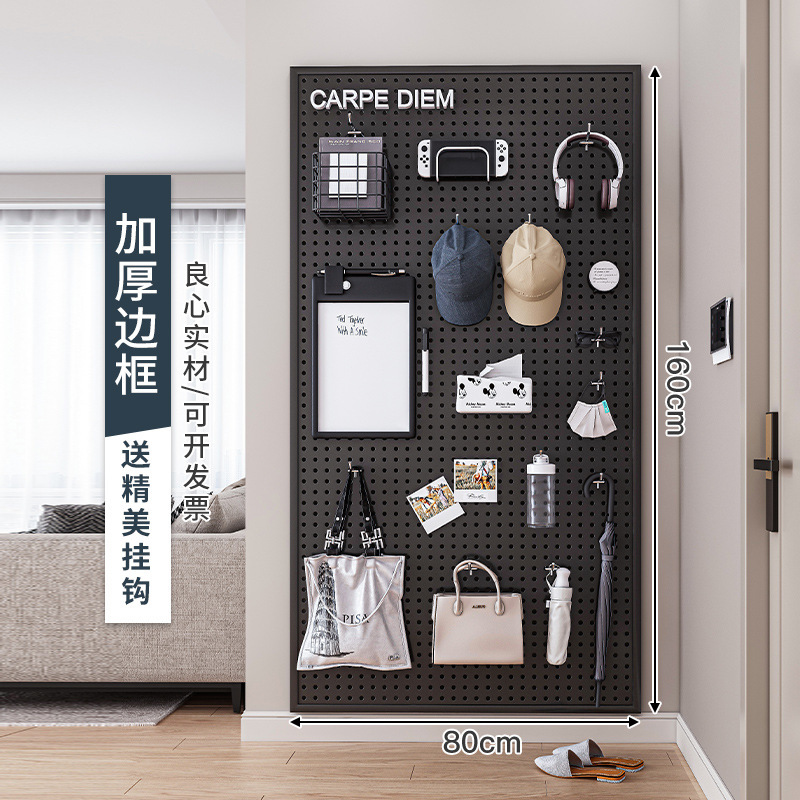 Agujero redondo agujero tablero estante de la pared de acero inoxidable de almacenamiento de la joyería herramientas de hardware tablero colgante de la pared