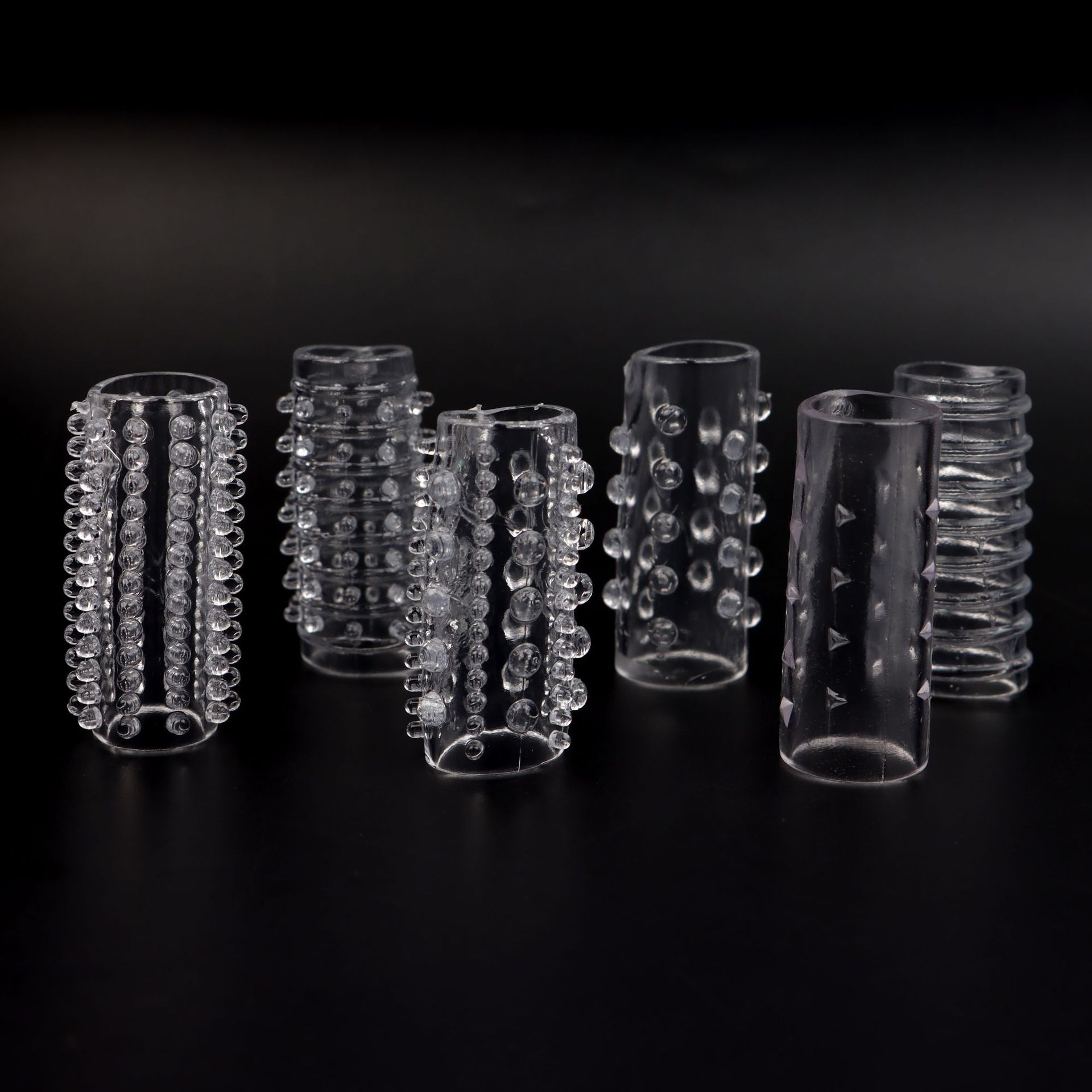 Sexy Semen Locking Ring, Small 6-Piece Set, Particle-Blocking Ring, Male Penis Condom, Sex Toy, Wolf Tooth Condom, 6-Pack