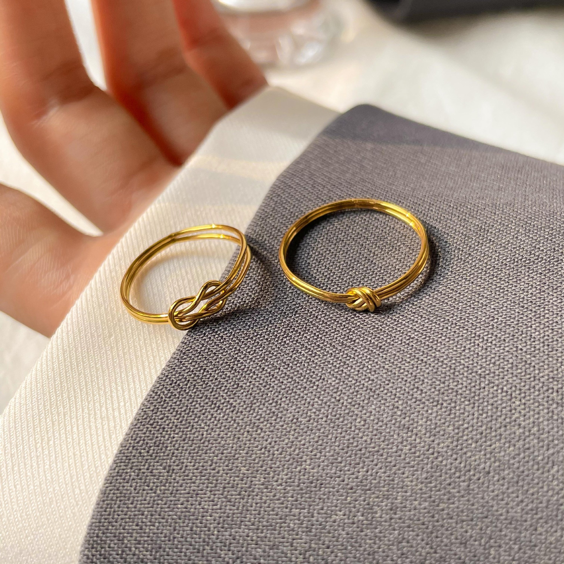 7g Weight Gold Plated Plating Material Rings Classification 1 Piece Quantity Simple Style Solid Color Titanium Steel Plating Gold Plated Rings