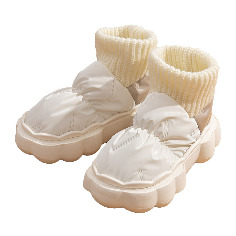 quality Boots Down Waterproof Cotton Slippers for Men Women in Winter with Outdoor Trend Snow High Collar Plush Insulation_voghion.com