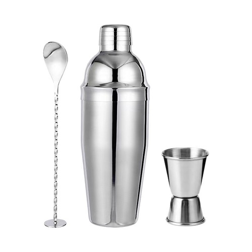Manufacturer Supplies Stainless Steel Cocktail Shaker Bar Three-Section Shaker Set of Three