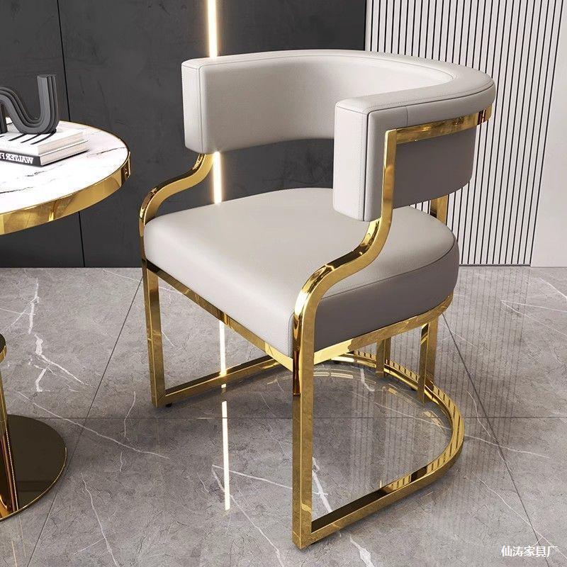 Light Luxury Simple Dining Chair Hotel Sales Office Beauty Salon Reception Mahjong Sofa Chair Nail Salon Customer Makeup Chair