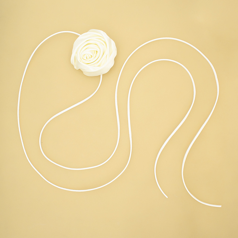 Corea del Sur nueva Rosa collar dulce fresco chica flor encaje-up collar clavícula cadena gargantilla hembra 2023