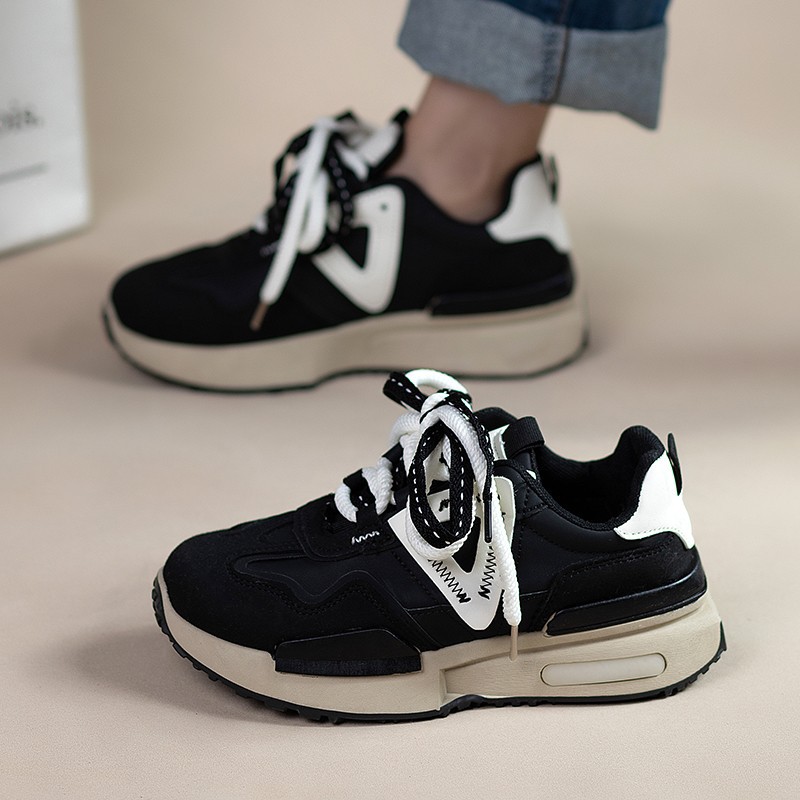 Casual Running Shoes For Women White Versatile Increase Height_voghion.com