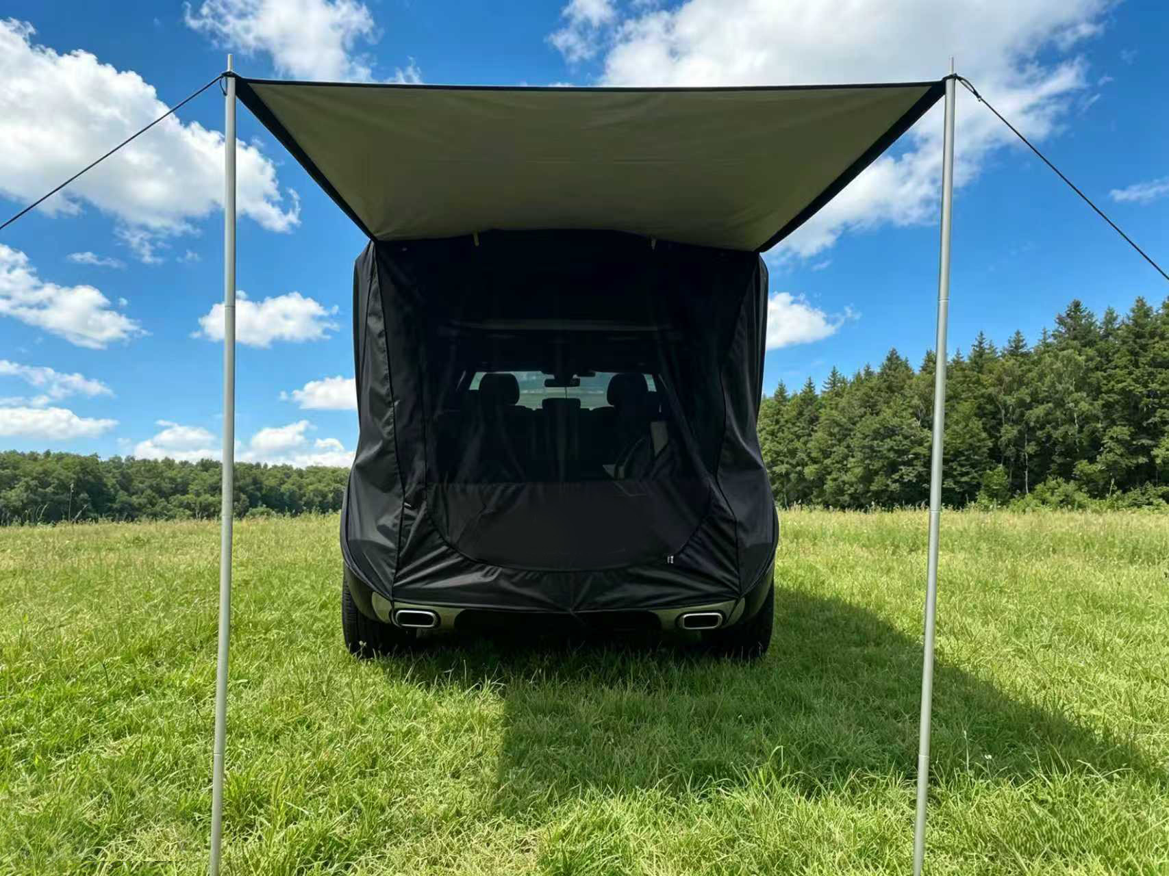 Outdoor Self-Driving Tour Barbecue Camping Car Travel Tent Sunshade Rainproof Trunk Car Rear Extension Tent
