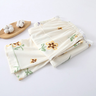 2025 Summer Thin Combed Cotton Maternity Pajamas Adjustable Maternity Postpartum Belly Support Large Size Home Pants Women's Outerwear
