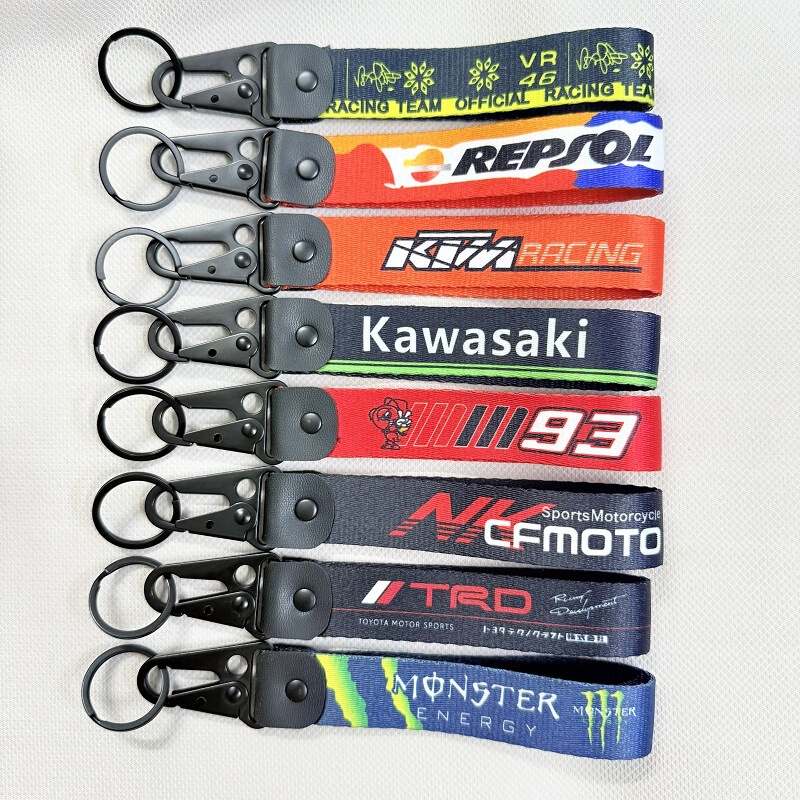 Directly supplied by the manufacturer: motorcycle and car embroidered heat-transfer fabric pendants, trailer straps, keychains, JDM modification wholesale