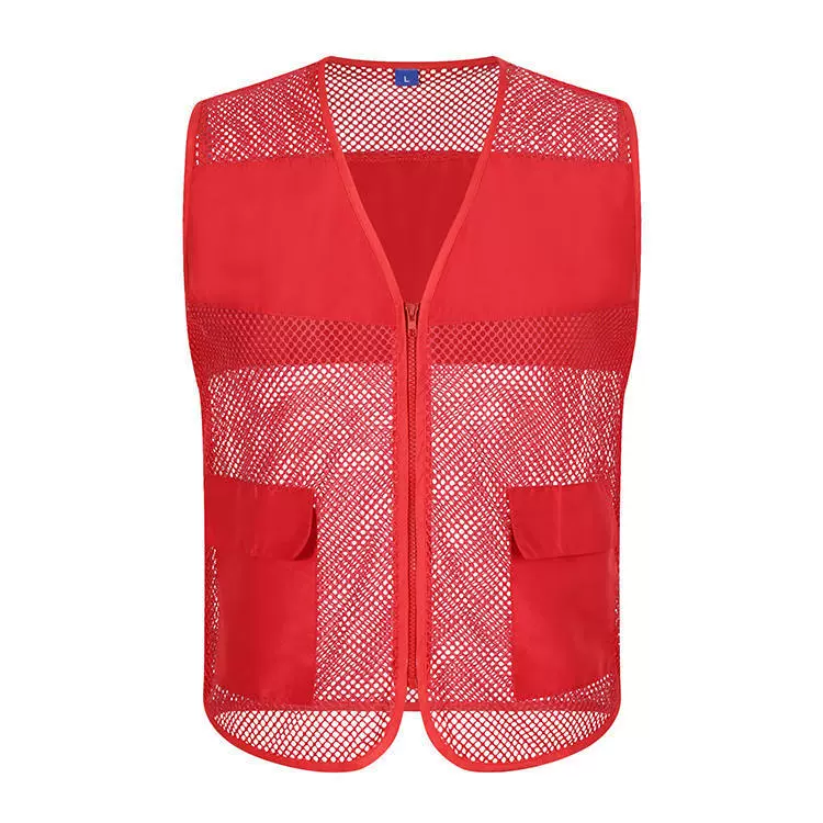 Тонкий рекламный жилет для рыболовной сети дышащий полый жилет для рыболовной сети печать логотипа сетка жилет волонтера групповое строительство