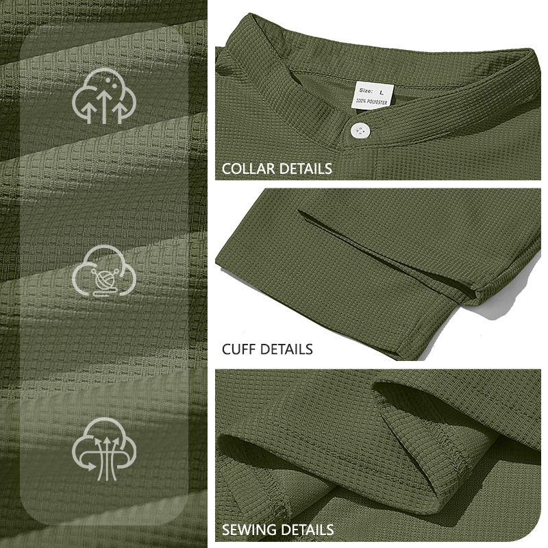 Europa y Estados Unidos transfronterizos TK estación independiente hombre polo de manga larga botón transpirable de verano casualidad camiseta de polo a cuadrillas