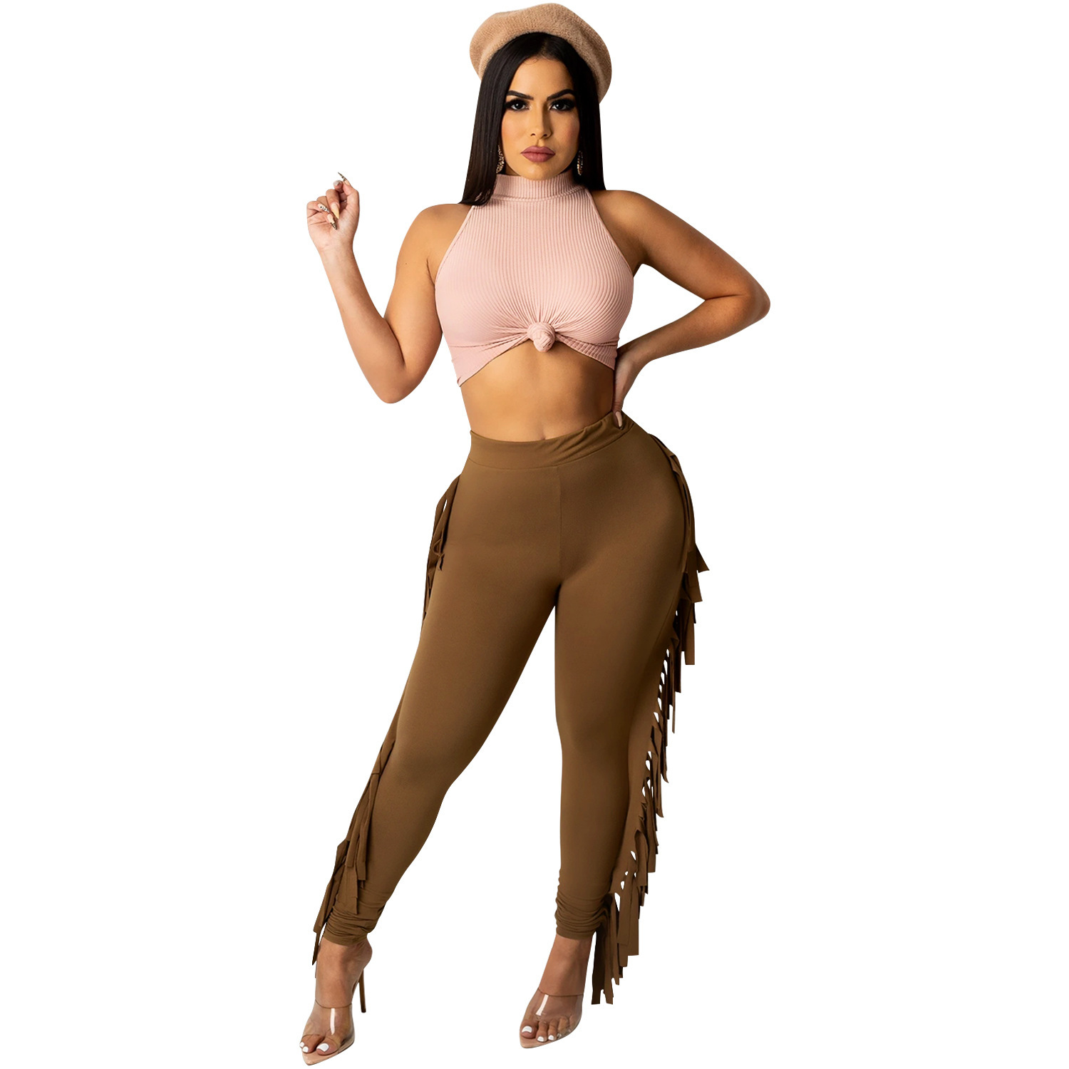C5369 precio especial sin reembolso sin cambio de ropa de moda transfronteriza con cuidado, chaleco sin mangas, pantalones largos de dos piezas