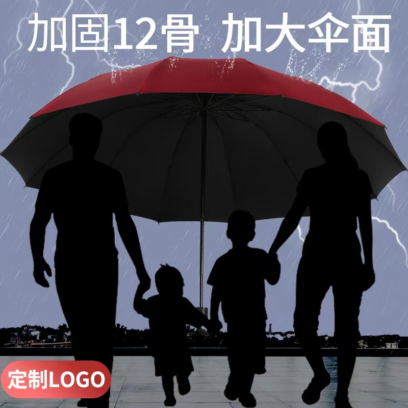 Manual plegable paraguas automático de protección contra la lluvia soleado paraguas solar anti-UV LOGO paraguas engrosado y ampliado