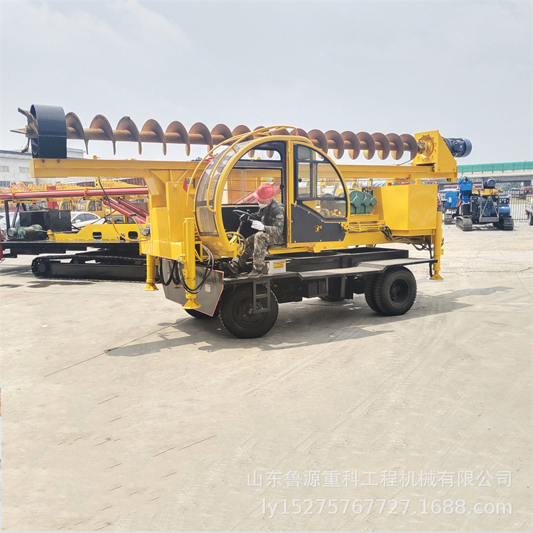 农村自建房地基打桩机 6米12米螺旋钻孔机图片 现货