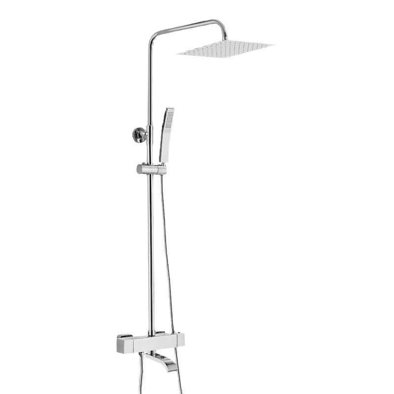 Ducha galvanizada de acero inoxidable con un botón de bloqueo térmico baño ducha de ducha de ducha de presión de baño de temperatura constante