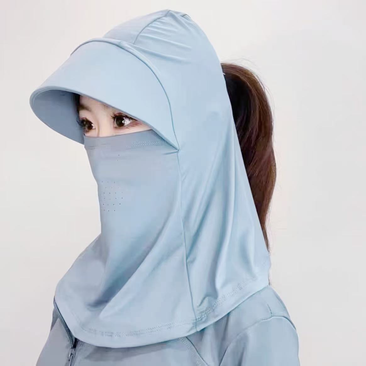 Máscara solar de verano sombrero en una cubierta de cabeza para mujeres al aire libre sombrero solar ligero y transpirable
