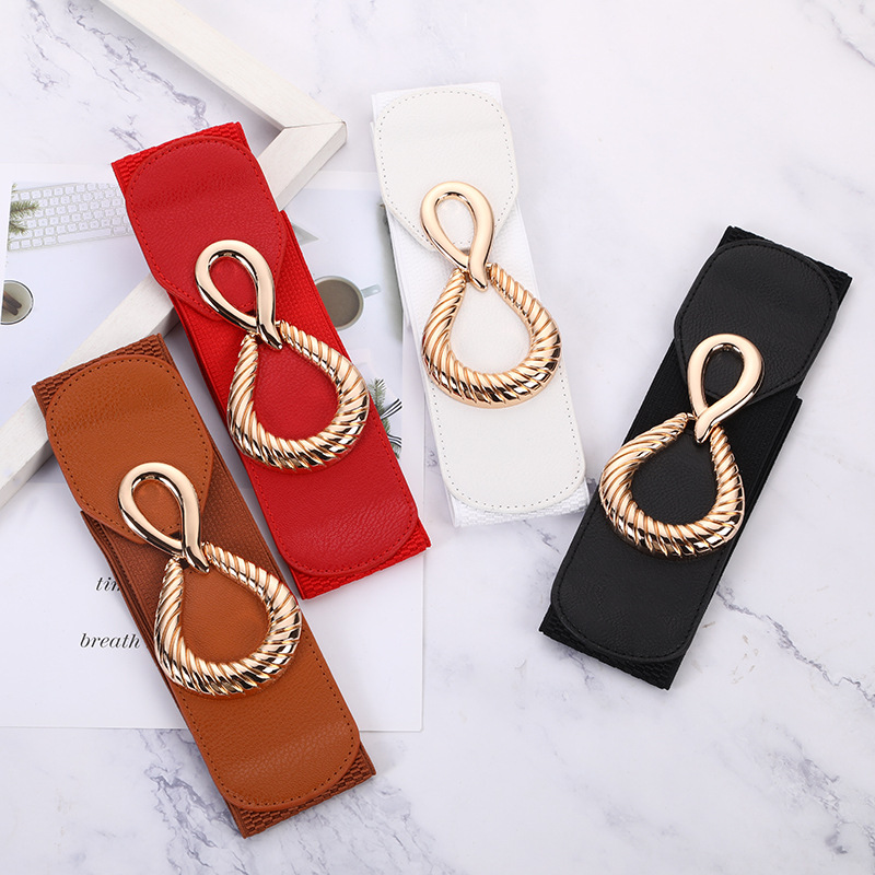 Four Seasons Casual Women's Elastic Waistband with Dress Fashion Elastic Belt New Decorative Belt