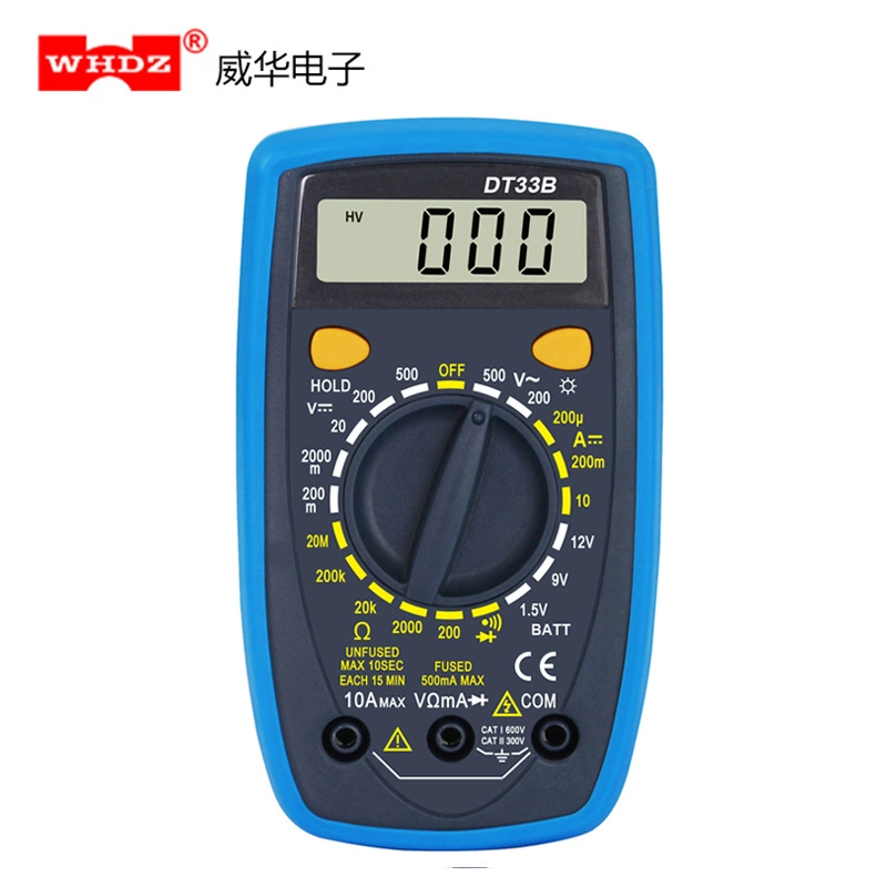 Мультиметр DT33B дисплей с подсветкой и зуммером с оболочкой тест батареи Weihua Electronics