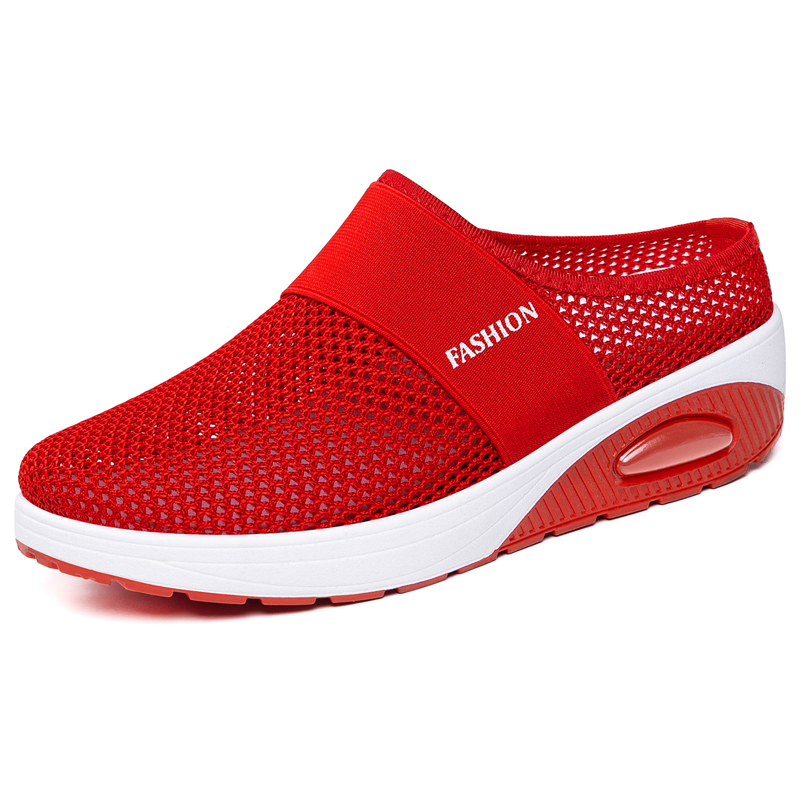 2026 nuevo verano transfronterizo sin tacones rocantes zapatos de mujer suela gruesa ligera con almohadilla de aire zapatos de malla transpirables zapatos de mujer
