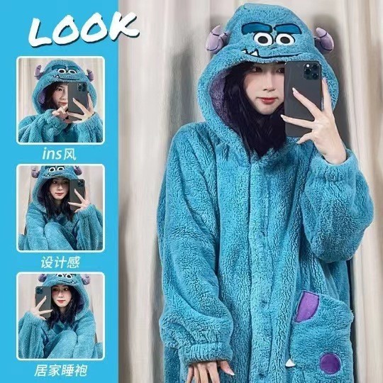 秋冬のベルベットの暖かいサンゴのベルベットのパチャ犬の寝衣の家の服の美楽ティのモンスターのパジャマは代行できます。|undefined