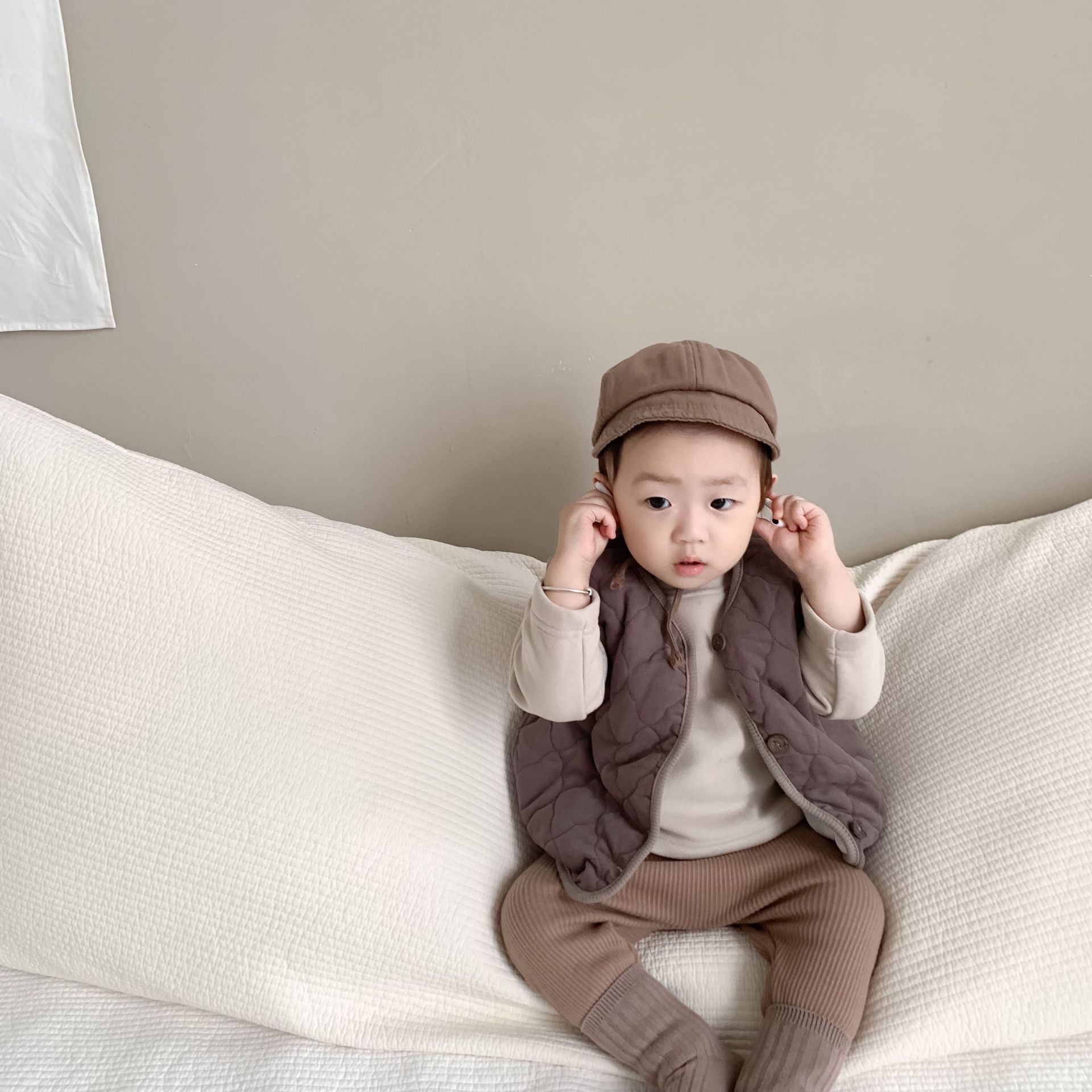 Niños y Niñas ropa de abrigo chaleco bebé Outwear 2023 Otoño e Invierno estilo coreano ropa de bebé Chaleco de algodón
