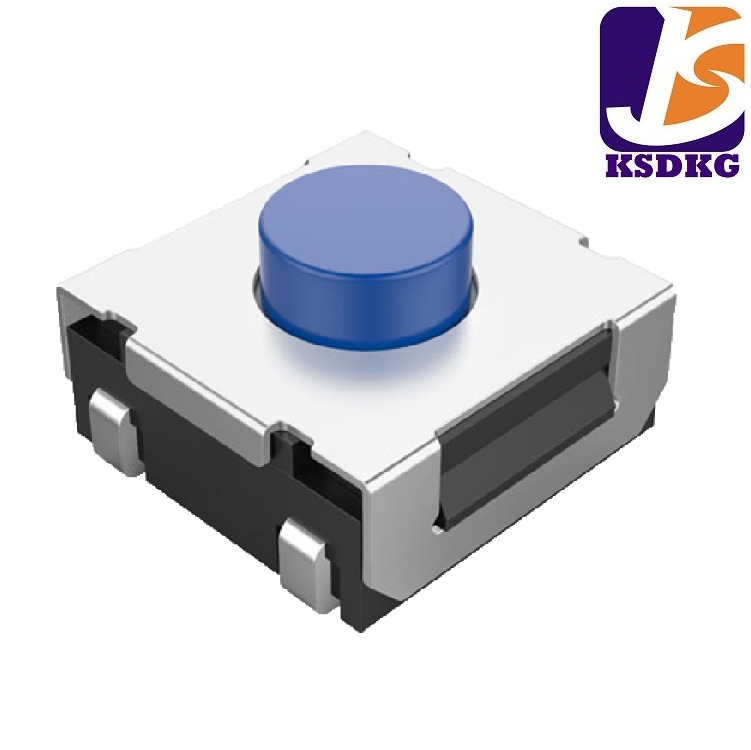 厂家直销贴片轻触开关 包脚蓝色硅胶微动 轻触开关按键开关