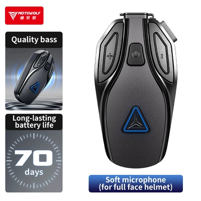 Half-Face Helmets, Bluetooth Headsets, Microphones, Motorcycle Helmet Headset - international-version-suitable-for-full-face-helmetshigh-quality-sound-qualitylong-battery-life-70-days-gray