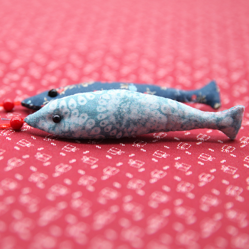 Patchwork estilo antiguo pescado coche colgante bolsa joyería suéter cadena bordado decorativo hecho a mano DIY llavero colgante