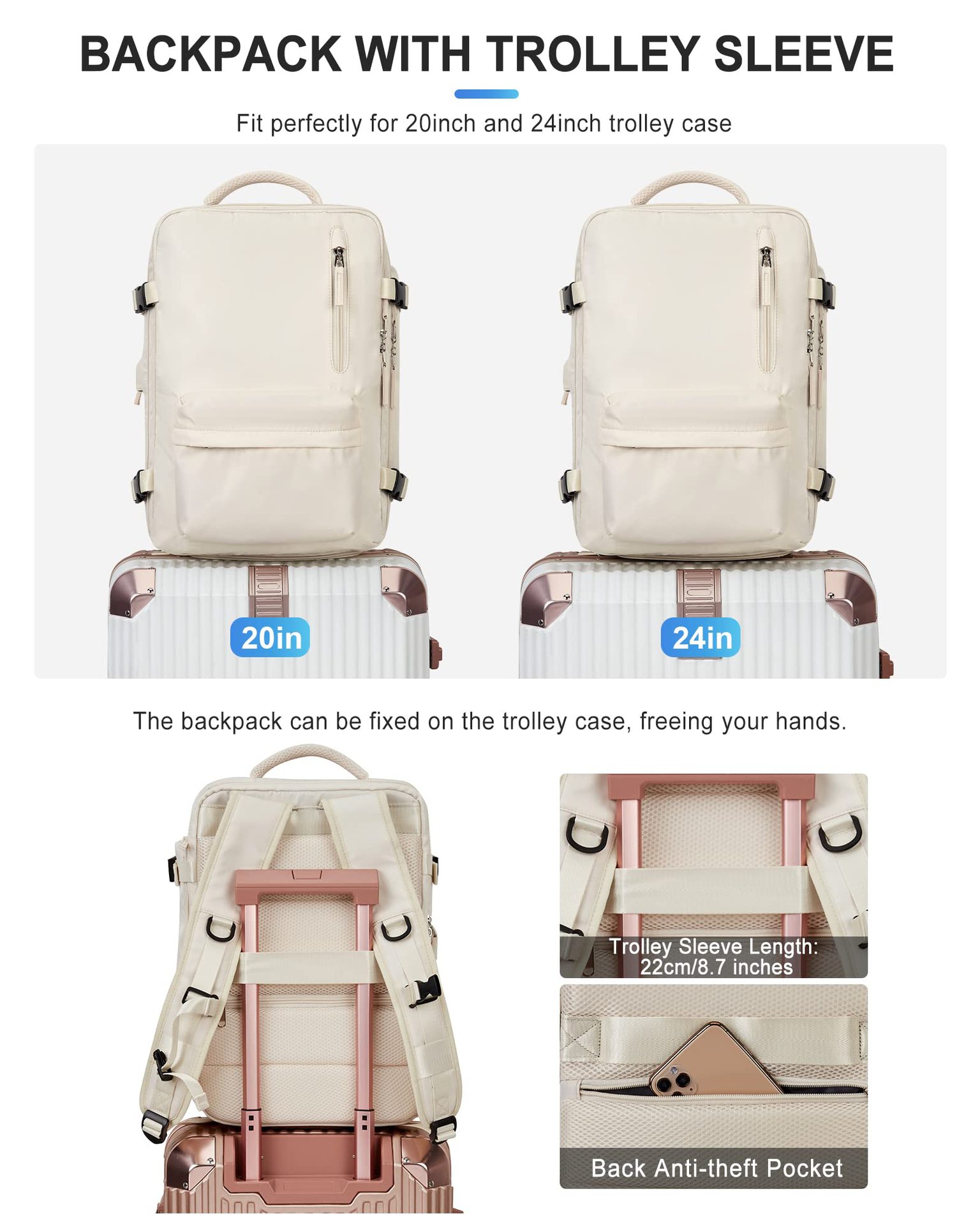 1875g Weight Nylon Lining Material Zipper Closure Type Double Shoulder Straps Strap Type Functional Backpack Bags Type Travel, Daily Occasion Nylon Material Women's Backpack Backpack Solid Color Pattern All Seasons Season Unisex Gender Streetwear Style Square Shape Solid Color Travel Daily Women's Backpack 30