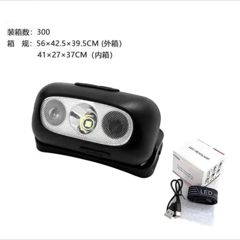 Nuevo LED Faro de inducción de onda de carga USB cabeza montada noche corriendo pesca mini faro al por mayor