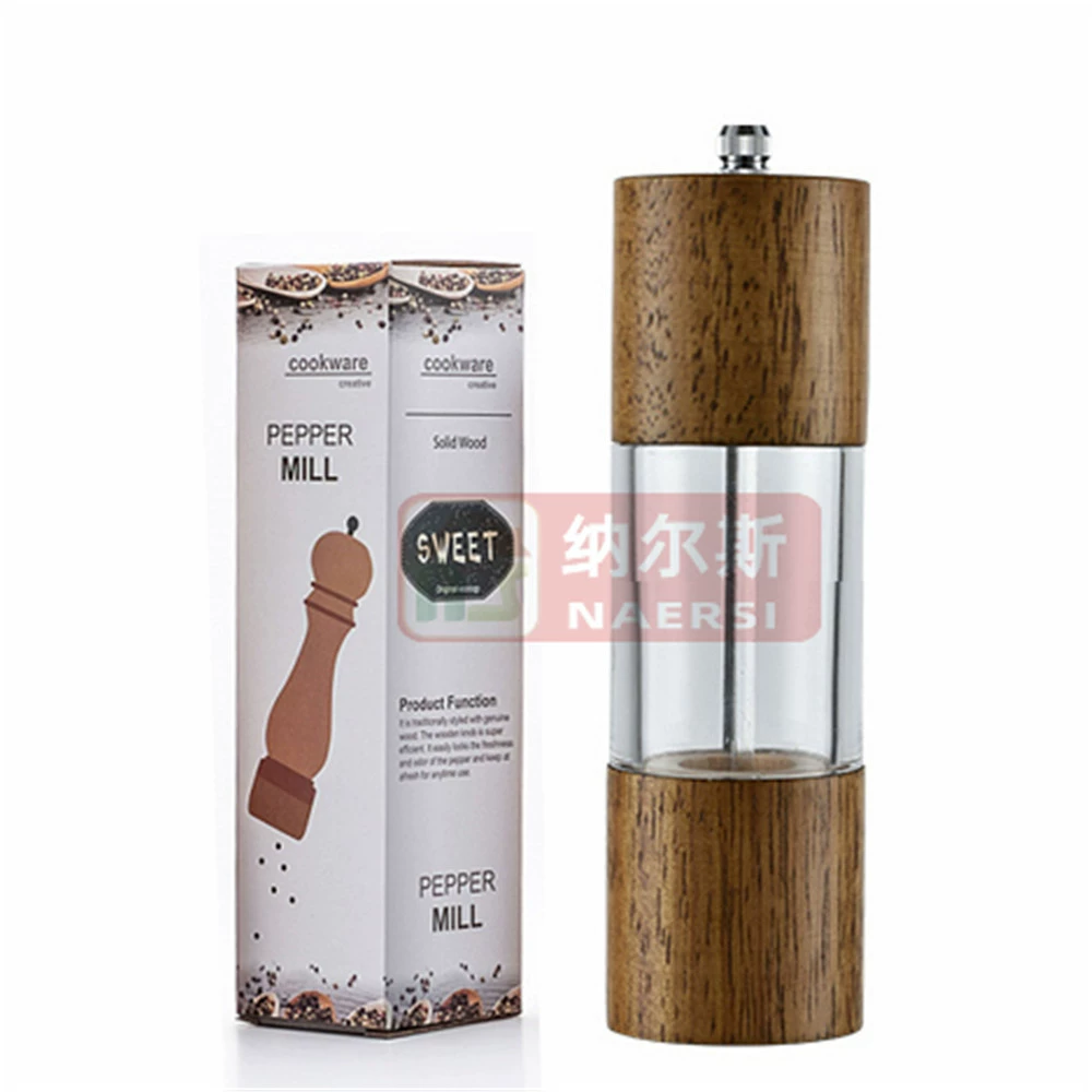 Mujun mill Акриловая ручная молотка для перца, древнее дерево, помол перца, керамическое ядро, кухонный инструмент