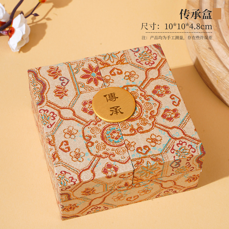 La antigua herencia de la caja de cajón de patrón Rui Wen jugar pulsera de perlas de Buda estilo nacional caja de joyas caja de embalaje de joyas de jade