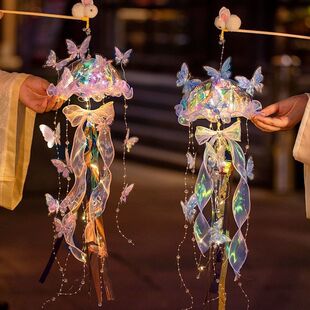 2025 New Jellyfish Lantern Handmade DIY Children's Portable Luminous New Year's Day Hanging Material Bag New Year Spring Festival
