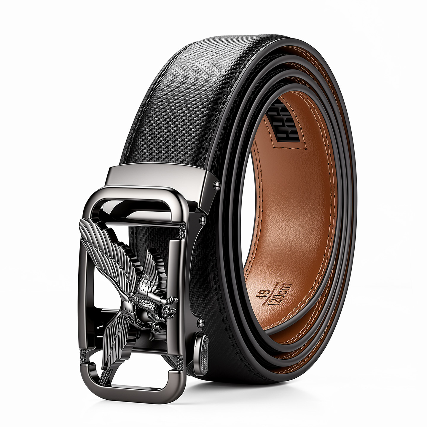 Amazon Cross-border Men's Leather Belt Genuine Leather Automatic Buckle Youth Business Factory Wholesale Belt