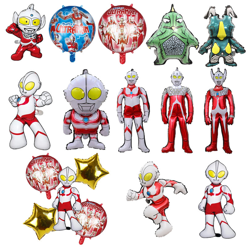 Children's Tyro Ultraman Cartoon Birthday Background Wall Decoration Monster Aluminum Film Balloon Party Banquet Decoration Supplies