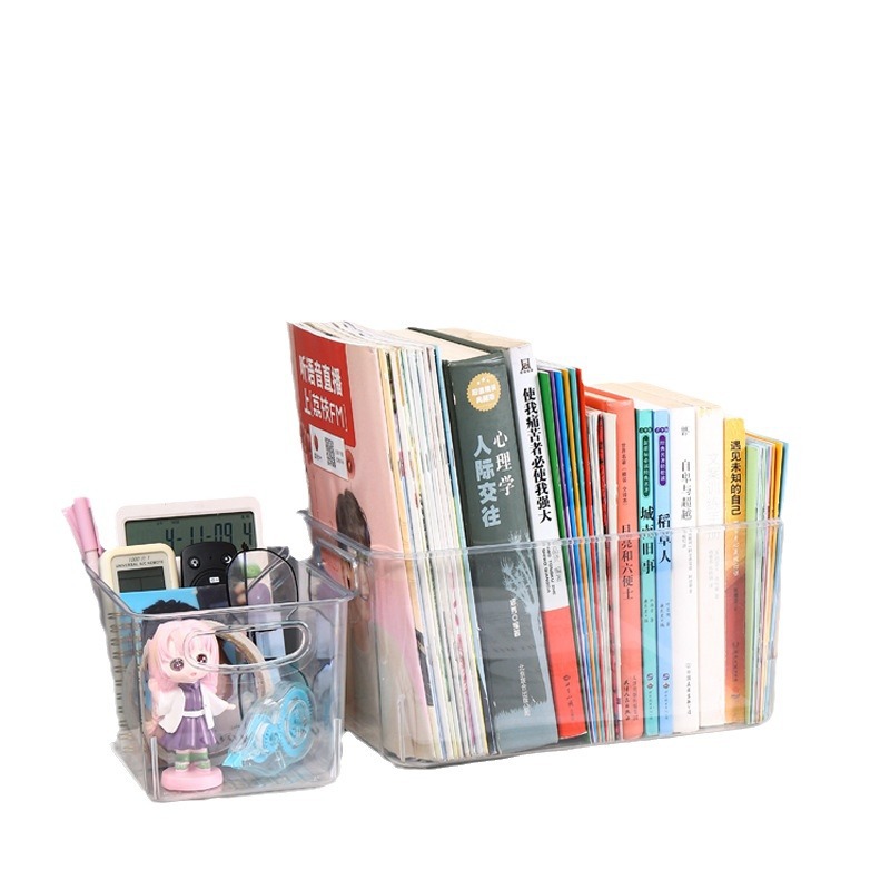 Ins caja de almacenamiento transparente artículos diversos de escritorio organizador de artefactos con tapa a prueba de polvo de gran capacidad cesta de almacenamiento de cosméticos