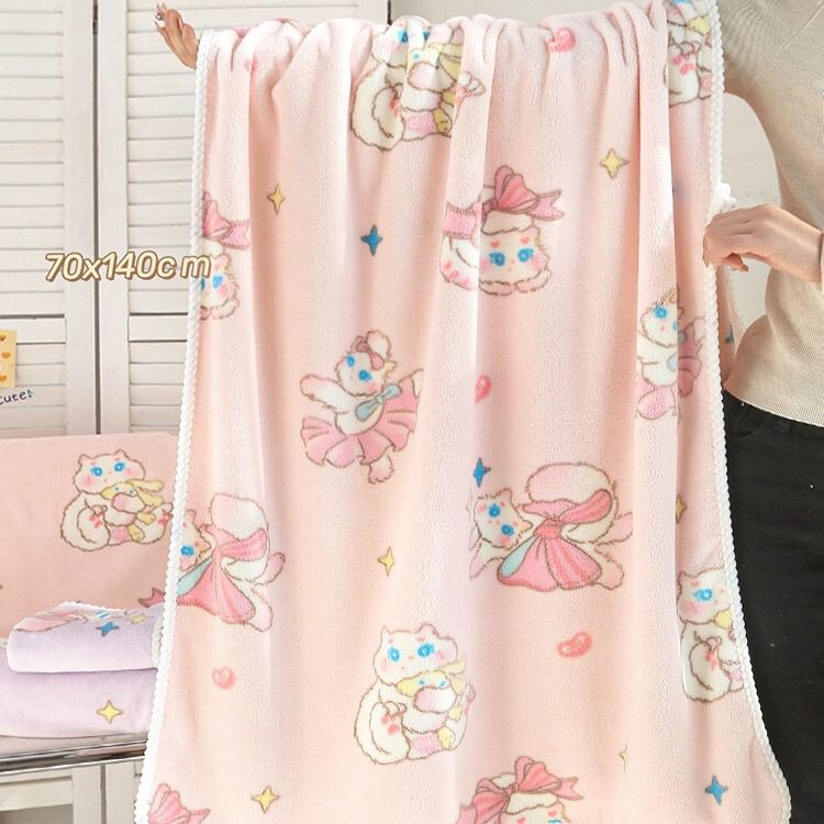 Cute Bath Towel, Towel Drying Hair Cap, Two or Three Piece Set for Women, Coral Velvet Household Absorbent, Quick-Drying Bath Wrap Cute Bath Towel, Towel Drying Hair Cap, Two or Three Piece Set for Women, Coral Velvet Household Absorbent, Quick-Drying Bath Wrap