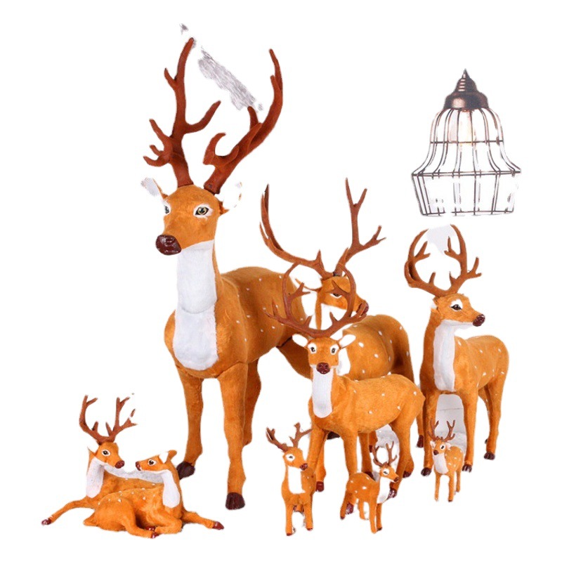 Navidad ciervos simulación alces Navidad ventana Decoración Accesorios decoración de escritorio ciervos decoraciones de Navidad