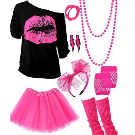 1980S派对舞会服饰配饰装扮大嘴T恤款00088