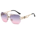 Gold Frame Gradient Gray to Pink Lens