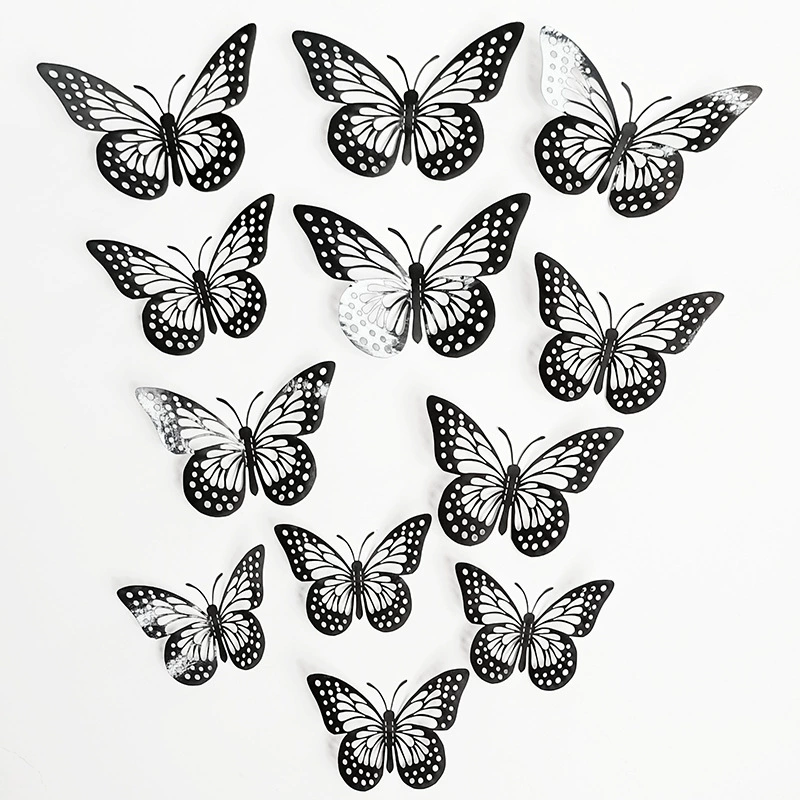 Полуж Butterfly 3D полый имитационный металлический бабочек настенный декор для дома гостиной трехмерная бабочка декоративная наклейка