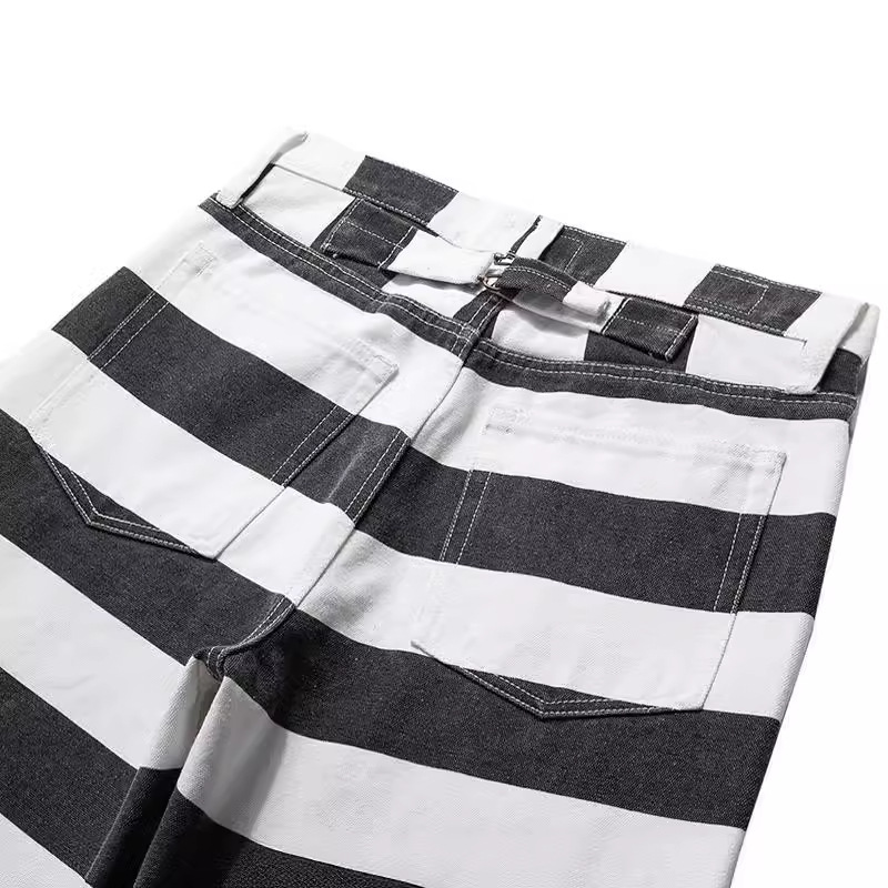 OKONKWO 16oz pesado a rayas trajes de lona gruesa motocicleta pantalones ameikaji Knight