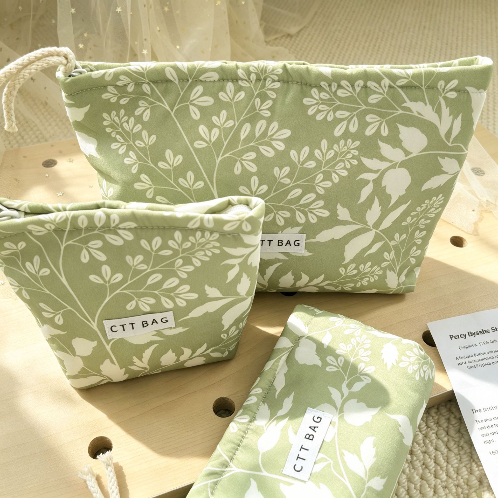 Bolsa de maquillaje impresa, bolsa portátil para niñas, bolsa de lavado, bolsa de almacenamiento, paquete de bolsas de artículos pequeños.
