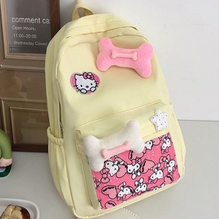 New Kt Cat Hot Girl Backpack Niche Cute Student Campus Feeling Bone Cartoon School Bag Large Capacity Lightweight Backpack