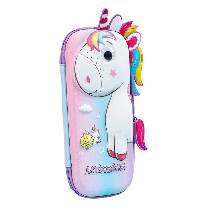 Unicornio de gran capacidad 3D tridimensional lápiz caso estudiante de la Escuela Primaria multi-funcional lindo lápiz caso Amazon transfronterizo lápiz bolsa