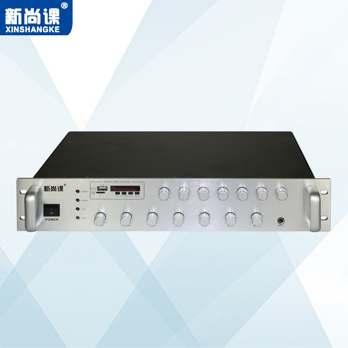 amplificador de potencia de radiodifusión de impedancia fija de voltaje fijo de seis divisiones para radio FM de disco USB con reverberación