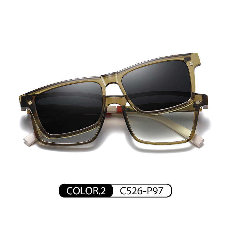 CG7703 ultra-luz TR90 miopía magnética gafas polarizadas hombres y mujeres gafas de sol cuadradas conductor conducción gafas de sol polarizadas