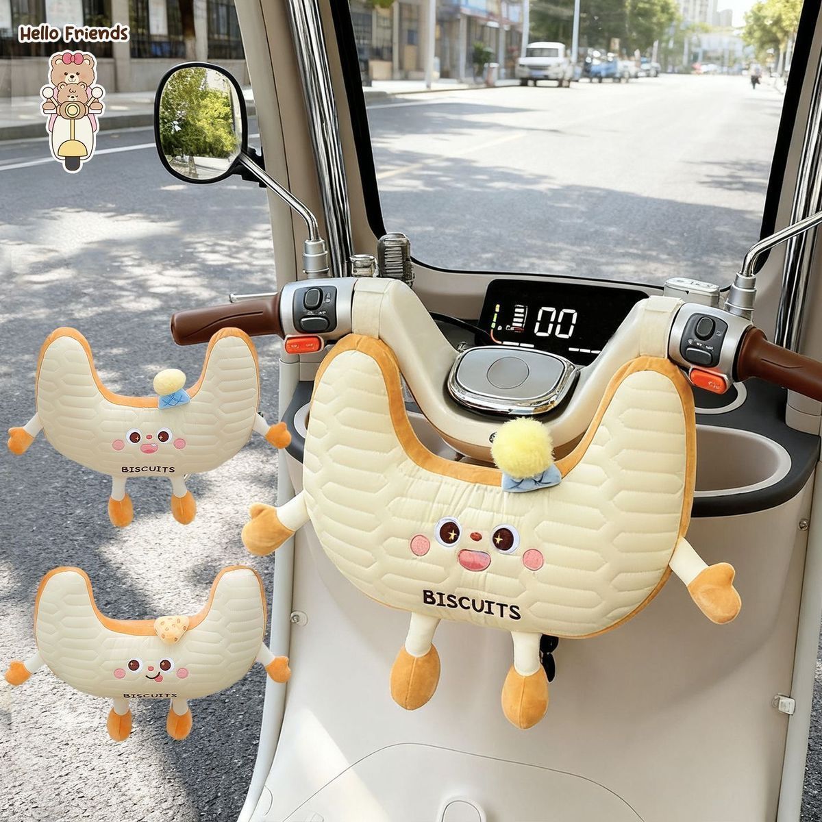 Cute Front Headrest for Children's Seats, Electric Vehicle Anti-Collision Pad, Thickened Protective Pad, Universal Soft Cover for Baby Electric Bikes