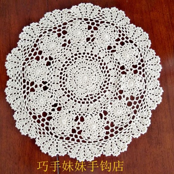 Handmade Crochet Placemat, Cut Out European Fabric, Tablecloth, Tea Mat, Cover, Coaster, Insulation Mat, Fine C&