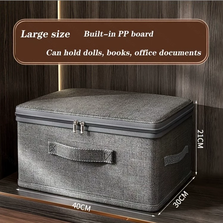 Fabric Storage Boxes 4-Piece Set, Capacious Foldable Zipper Organizers, Multi-Size Options