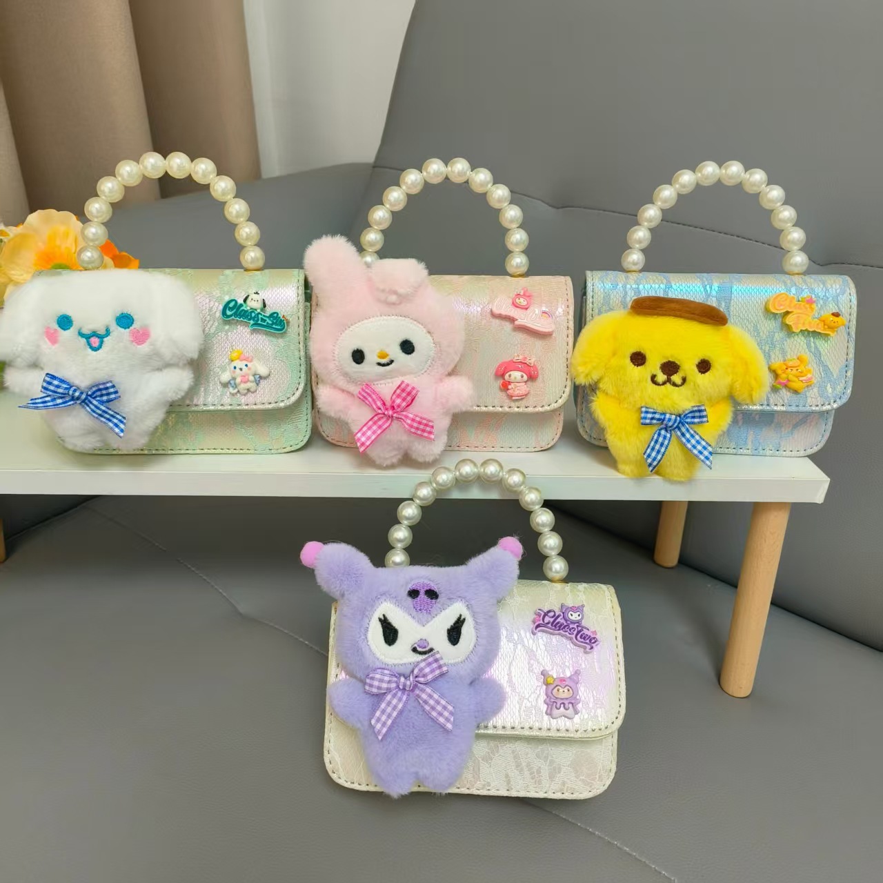Melody bolso infantil princesa bolso de perla niña billetera de Año Nuevo bolso de hombro cadena